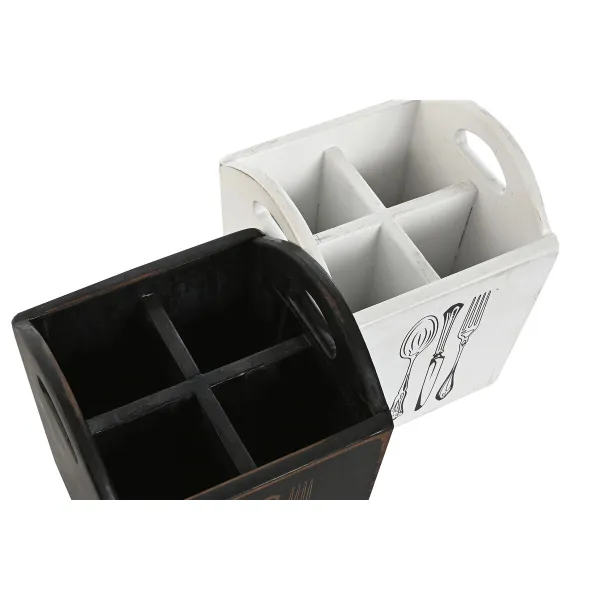 Aterinkori Home ESPRIT Valkoinen Musta Kuusi 15 x 15 x 18 cm