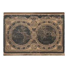 Sienu dekors Home ESPRIT Melns Dabisks Pasaules Karte 149 x 2 x 105 cm