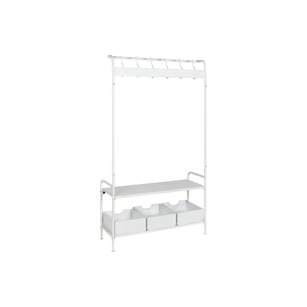 Mēteļu Pakaramais ar Plauktu Home ESPRIT Balts Metāls Loft 110 x 36 x 186 cm