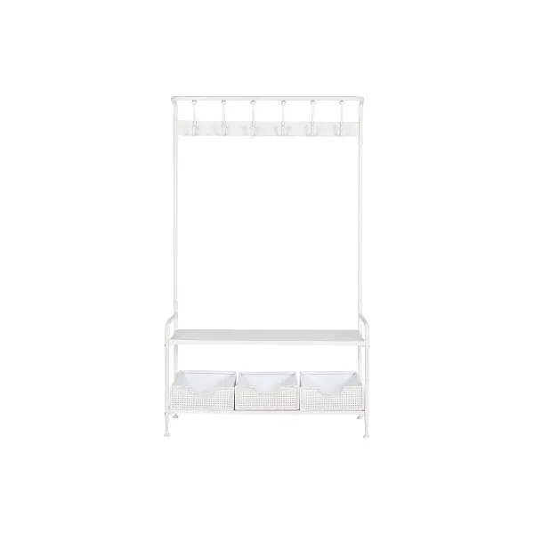 Takkiteline hylylllä Home ESPRIT Valkoinen Metalli Loft 110 x 36 x 186 cm