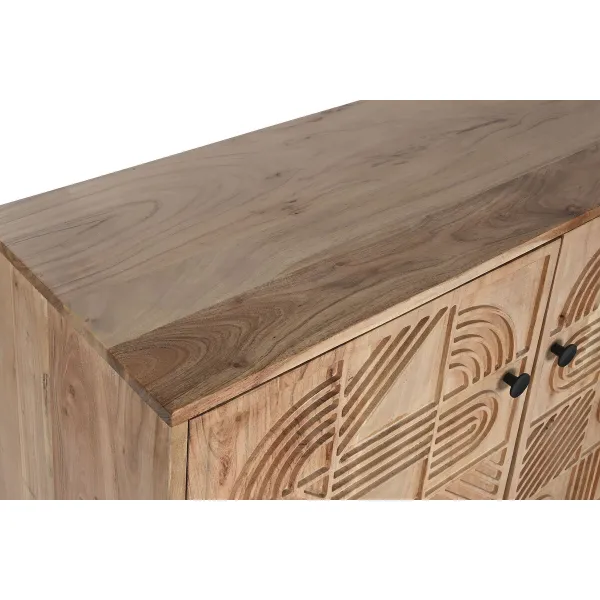 Устройство Home ESPRIT Коричневый Чёрный Металл древесина акации 145 x 40 x 80 cm