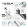 Speck Presidio Perfect-Clear Grip ClickLock & MagSafe - iPhone 17e / 16e / 15 / 14 / 13 Case (Clear / Chrome Finish / Serene Sil