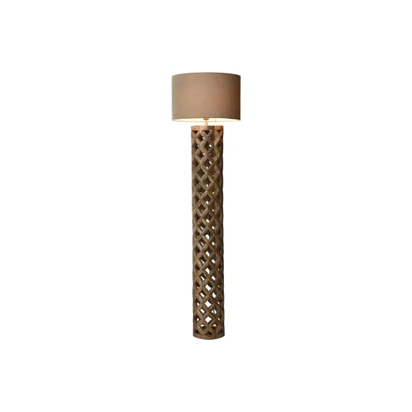Lattialamppu Home ESPRIT Beige Luonnollinen Mangopuu 220 V 41,5 x 41,5 x 158 cm