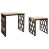 Set of 2 tables Home ESPRIT Puu Metalli 64 x 34 x 65 cm
