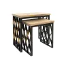 Set of 2 tables Home ESPRIT Puu Metalli 64 x 34 x 65 cm