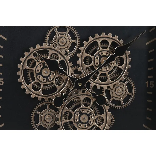 Sieninis laikrodis Home ESPRIT Juoda Auksinis Metalinis Stiklas 80 x 8 x 80 cm
