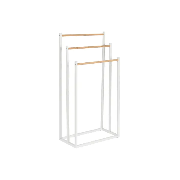 Pastatomoji rankšluosčių kabykla Home ESPRIT Balta Natūralus Metalinis Bambukas 45 x 22 x 85 cm