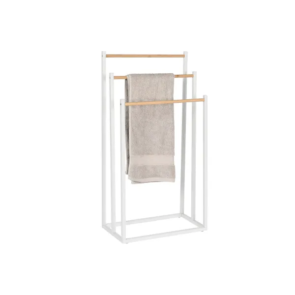 Pastatomoji rankšluosčių kabykla Home ESPRIT Balta Natūralus Metalinis Bambukas 45 x 22 x 85 cm