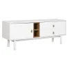 Televizoriaus baldai Home ESPRIT Balta Natūralus polipropileno Medžio MDF 140 x 40 x 55 cm