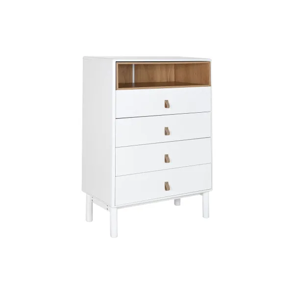 Тумба с ящиками Home ESPRIT Белый Натуральный полипропилен Деревянный MDF 80 x 40 x 117 cm