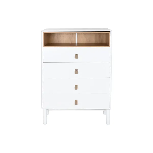 Тумба с ящиками Home ESPRIT Белый Натуральный полипропилен Деревянный MDF 80 x 40 x 117 cm