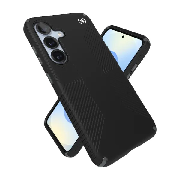 Speck Presidio2 Grip Magnet - Samsung Galaxy S25 / 24 MagSafe Case (Black/Slate Gray/White)