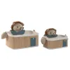 Basket set Home ESPRIT Green Natural 40 x 32 x 27 cm 2 Pieces