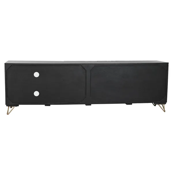 TV furniture Home ESPRIT Black Metal Mango wood 160 x 40 x 50 cm