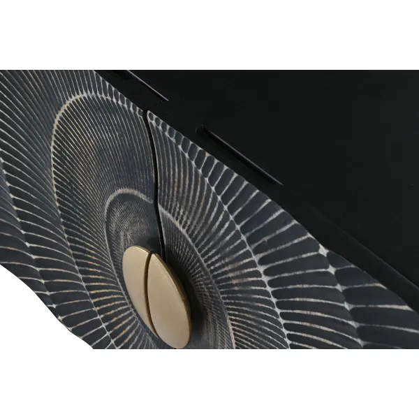 Televizoriaus baldai Home ESPRIT Juoda Metalinis Mango mediena 160 x 40 x 50 cm
