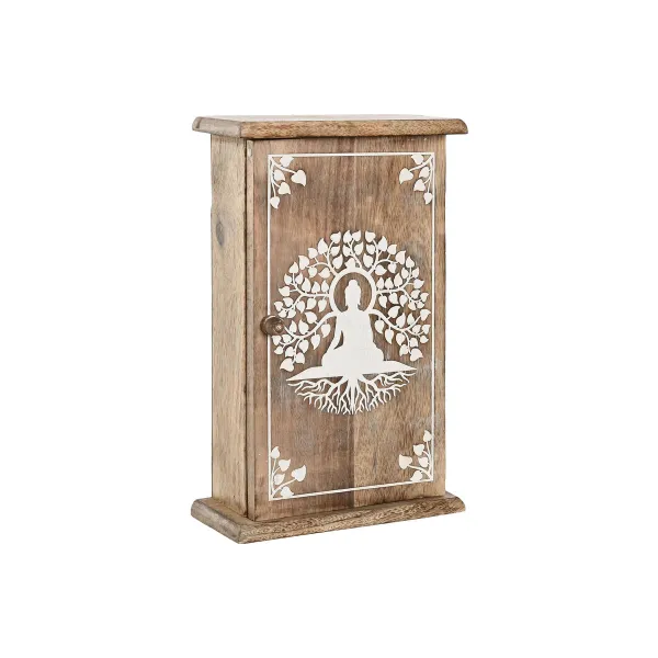 Avainkaappi Home ESPRIT Valkoinen Luonnollinen 18 x 7,5 x 28 cm