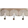 Sieninė kabykla Home ESPRIT Balta Juoda Natūralus Metalinis Mango mediena Buda 38 x 5 x 16 cm