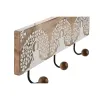 Sieninė kabykla Home ESPRIT Balta Juoda Natūralus Metalinis Mango mediena Buda 38 x 5 x 16 cm