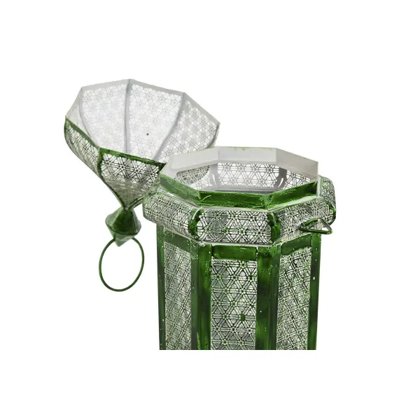 Žibintai Home ESPRIT Žalia Metalinis Rytietiškas 23 x 23 x 57 cm (2 Dalys)