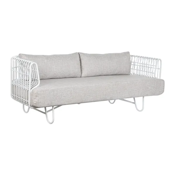Sofa Home ESPRIT Balta Rusvai gelsva Metalinis 180 x 66 x 66 cm