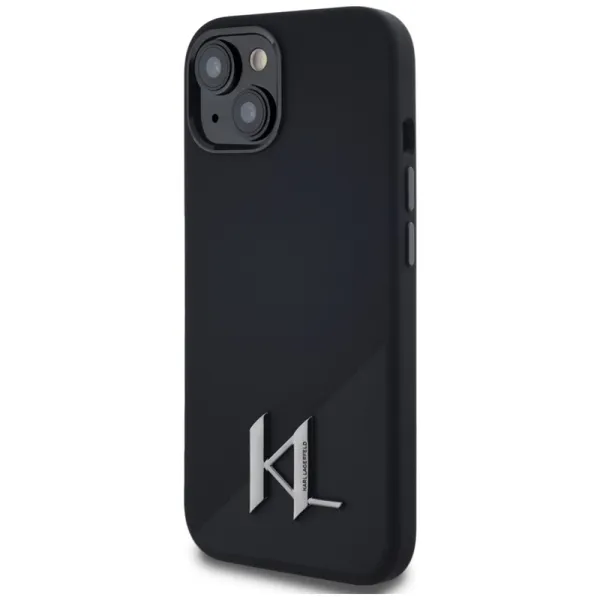Karl Lagerfeld Silicone Shadow Metal Initial MagSafe - Case for iPhone 15 (black)