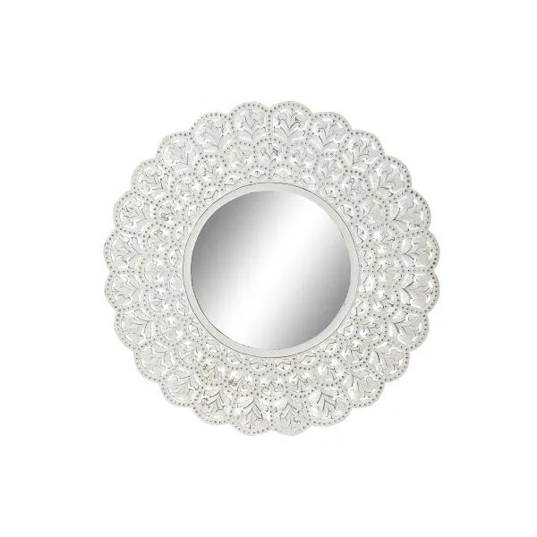 Wall mirror Home ESPRIT White Indian Man Stripped 89 x 2 x 89 cm