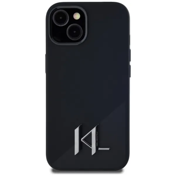 Karl Lagerfeld Silicone Shadow Metal Initial MagSafe - Case for iPhone 15 (black)