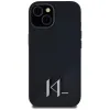 Karl Lagerfeld Silicone Shadow Metal Initial MagSafe - Case for iPhone 15 (black)