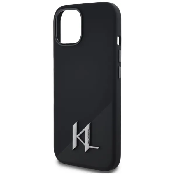 Karl Lagerfeld Silicone Shadow Metal Initial MagSafe - Case for iPhone 15 (black)