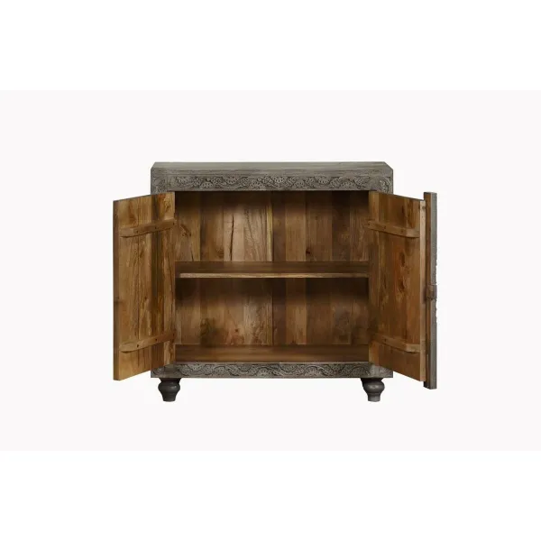 Устройство Home ESPRIT Серый Светло-коричневый Деревянный 91,5 x 40 x 90 cm