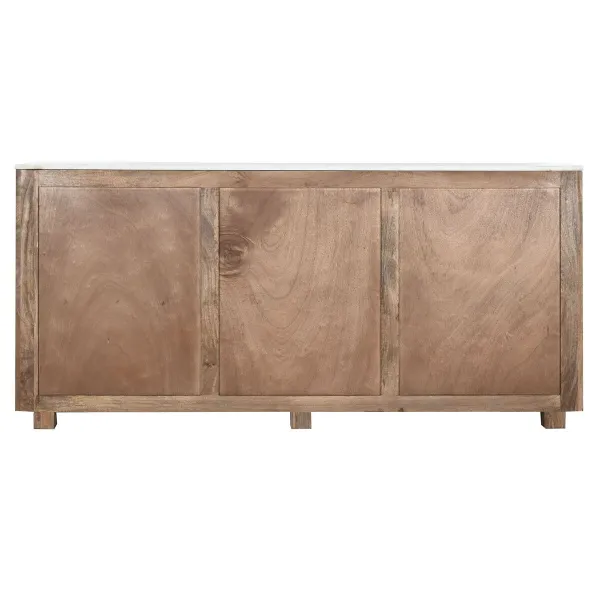 Sivupöytä Home ESPRIT Valkoinen Ruskea Marmori Mangopuu 162,5 x 47 x 76 cm