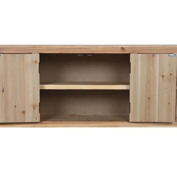 TV-kalusteet Home ESPRIT Musta Luonnollinen Kuusi Puu MDF 130 x 24 x 51 cm