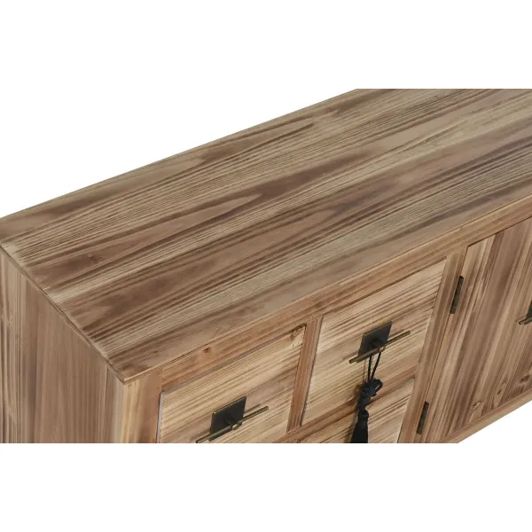 Televizoriaus baldai Home ESPRIT Juoda Natūralus Eglė Medžio MDF 130 x 24 x 51 cm