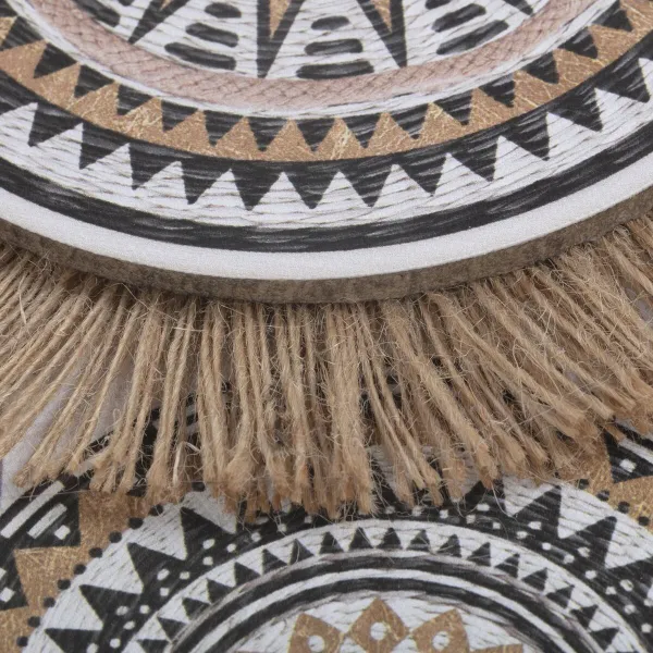Kangas Home ESPRIT Valkoinen Luonnollinen Boho 70 x 3 x 50 cm (2 osaa)