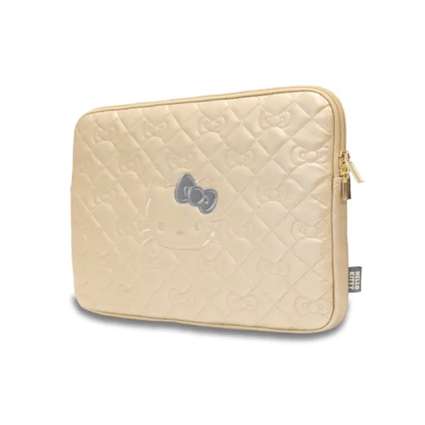 Hello Kitty Zip PU Quilted Bows Sleeve - Notebook case 13" / 14" (gold)