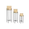 Sodinamųjų komplektas Home ESPRIT Juoda Natūralus Metalinis Bambukas 31 x 31 x 103 cm (3 Dalys)