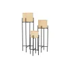 Sodinamųjų komplektas Home ESPRIT Juoda Natūralus Metalinis Bambukas 31 x 31 x 103 cm (3 Dalys)