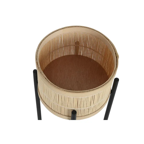Sodinamųjų komplektas Home ESPRIT Juoda Natūralus Metalinis Bambukas 31 x 31 x 103 cm (3 Dalys)