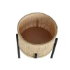 Set of Planters Home ESPRIT Black Natural Metal Bamboo 31 x 31 x 103 cm (3 Pieces)
