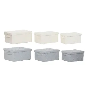 Набор декоративных ящичков Home ESPRIT Серый Кремовый 40 x 30 x 20 cm 3 Предметы (2 штук)
