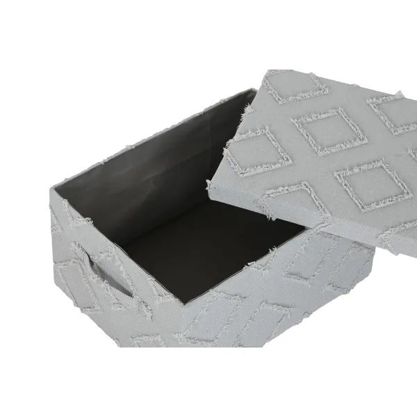Set of decorative boxes Home ESPRIT Grey Cream 40 x 30 x 20 cm 3 Pieces (2 Units)