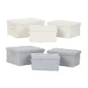 Set of decorative boxes Home ESPRIT Grey Cream 40 x 30 x 20 cm 3 Pieces (2 Units)