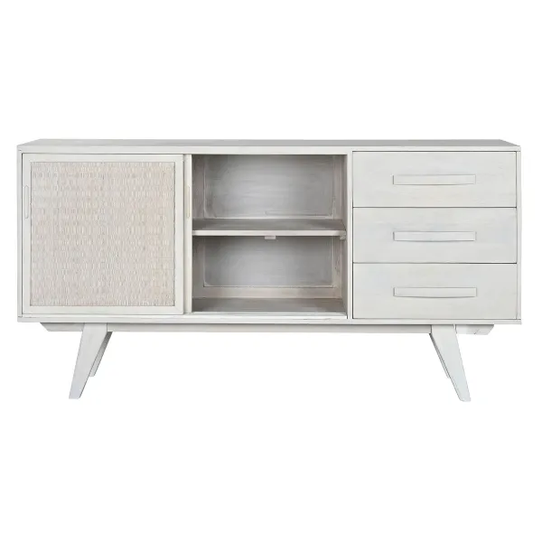 Bufete Home ESPRIT Balts Rotangpalma Mango koks 155 x 40 x 80 cm