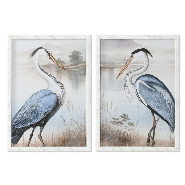 Paveikslas Home ESPRIT Stiklas Rotangas 50 x 2,5 x 70 cm
