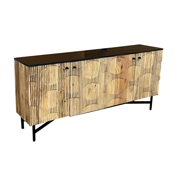 Indauja Home ESPRIT Juoda Natūralus Marmurą Akacija 175 x 40 x 76 cm