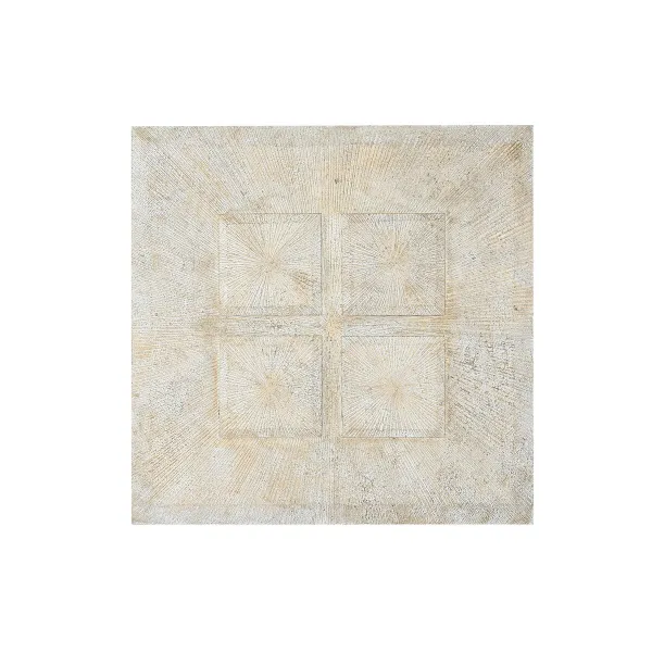 Wall Decoration Home ESPRIT White Golden Modern Stripped 120 x 3,5 x 120 cm