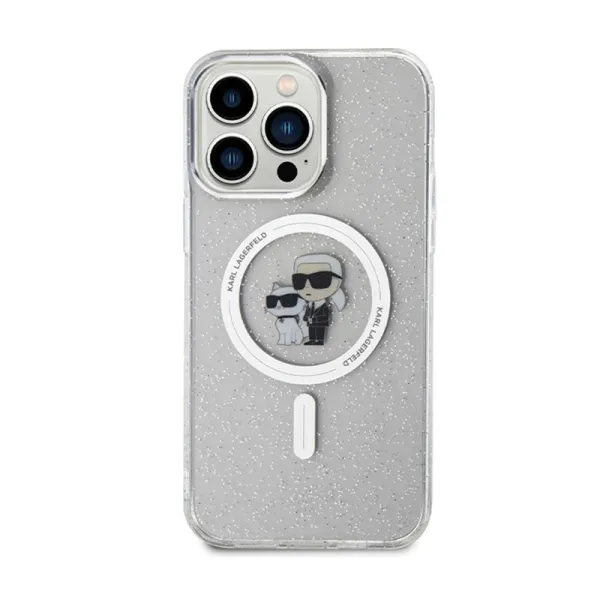 Karl Lagerfeld Karl & Choupette Glitter MagSafe - iPhone 14 Pro Max Case (Transparent)