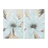 Полотно Home ESPRIT Синий Позолоченный Цветок Shabby Chic 60 x 3 x 90 cm (2 штук)