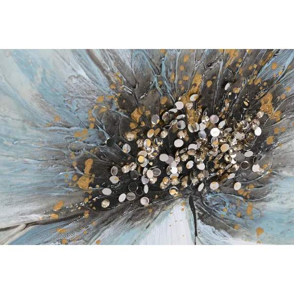 Полотно Home ESPRIT Синий Позолоченный Цветок Shabby Chic 60 x 3 x 90 cm (2 штук)