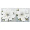Полотно Home ESPRIT Белый Позолоченный Цветок романтик 60 x 3 x 60 cm (2 штук)